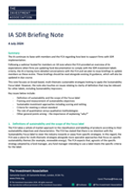 IA SDR Briefing Note